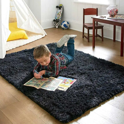 Gray Carpet for Living Room Plush Rug Bed Room Floor Fluffy Mats Anti-slip Home Decor Rugs Soft Velvet Carpets Kids Room Blanket
