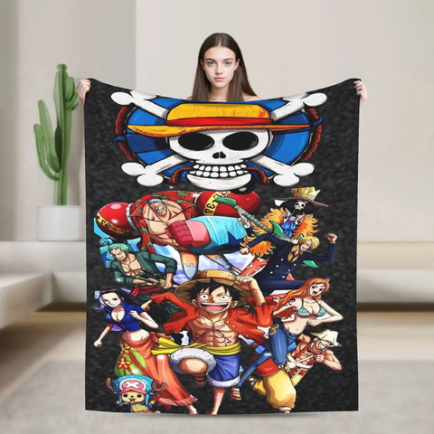 Japanese Adventure One Anime Piece-e Super Soft Blanket  Girls Boys Plush Bedding Couch Bed Flannel Bedspread Sofa Bed Cover