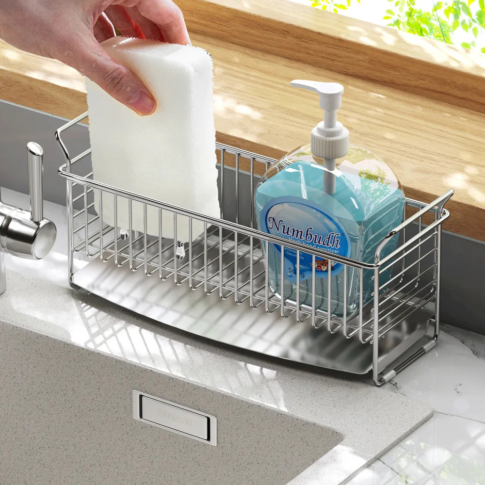 304 Stainless Steel Kitchen Shelf Spice Rack Sink Drainage Dish Drying Storage Rack Home kitchen Accessories Organizer