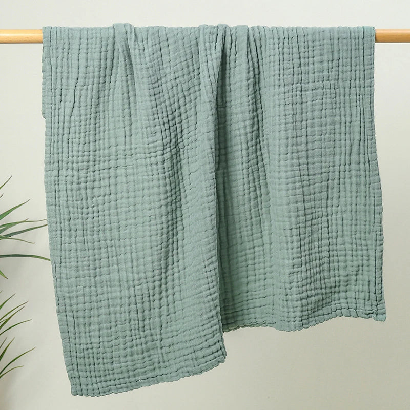 Battilo 100% Cotton Muslin Throw Blanket for Sofa 6 Layer Breathable Lightweight Boho Throws for Couch Bed Large Summer Blankets