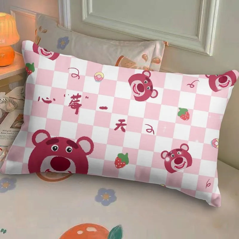 Disney Toy Story Strawberry Bear Pillowcase Cute Cartoon Kids Student Room Sleeping Pillowcase Sand Home Bedroom Room Decoration