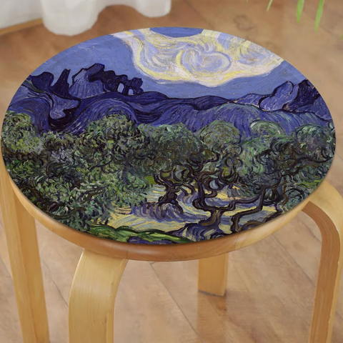 Van Gogh Nordic Printing Stool Pad Patio Home Kitchen Office Chair Seat Cushion Pads Sofa Seat 40x40cm Buttocks Pad