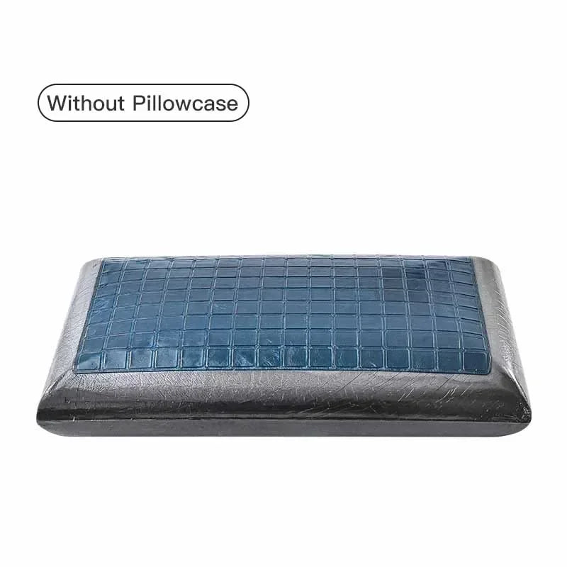 Double Sided Gel Cooling Memory Foam Pillow Summer Ice Feel Bamboo Charcoal Orthopedic Neck Pain Relief Pillow with Pillowcase