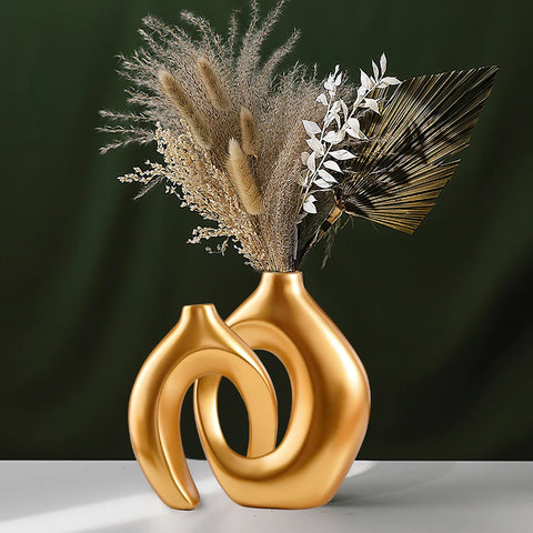 2PCS Set Creative Couple Series Home Decoration Vase, Large Medium Combination Indoor Table Ornaments for Interior Decoration