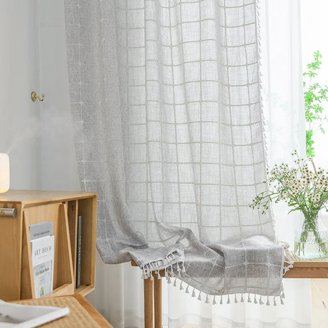 Home bedroom Nordic style simple semi-blackout sunscreen solid color curtains  ak721