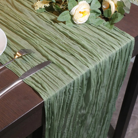 1PC Gauze Voile Table Runner Boho Pink Blue Cheesecloth Dinning Table Decoration For Wedding Party Banquet Bride Shower