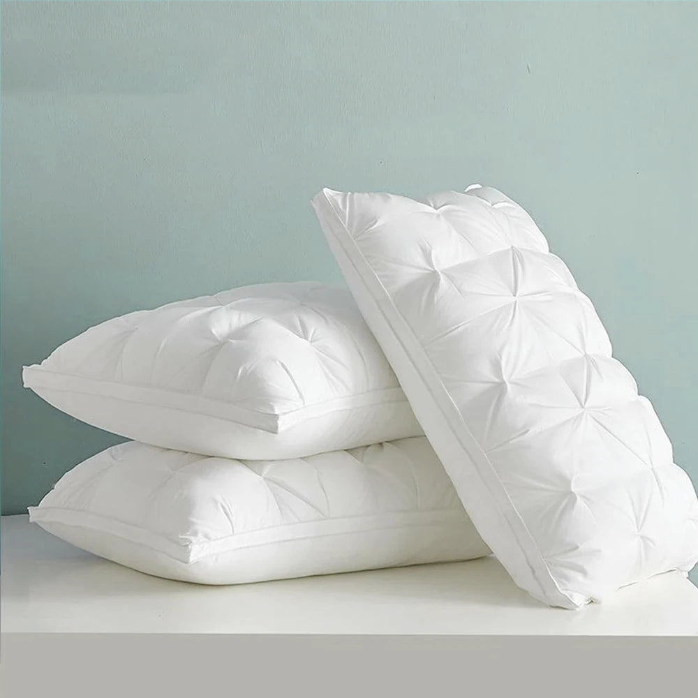Sondeson Luxury White 100% Goose Down Pillow Down-proof Queen King 100% Cotton Bedding 3D Style Rectangle Winter Bedding Pillows