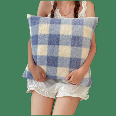 2025 class A sheep wool throw pillow cartoon small fresh throw pillow living room bedroom pillow 45x45cm