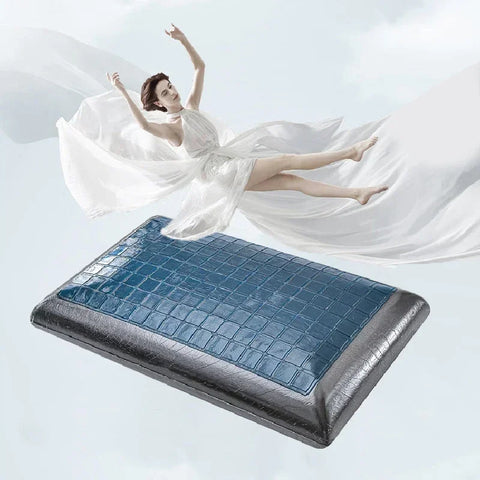 Double Sided Gel Cooling Memory Foam Pillow Summer Ice Feel Bamboo Charcoal Orthopedic Neck Pain Relief Pillow with Pillowcase