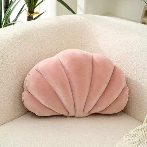 Inyahome Cute 3D Seashell Decorative Pillow Ocean Series Cushion for Bedroom Living Kids Room Gifts Pillow Christmas Party Decor