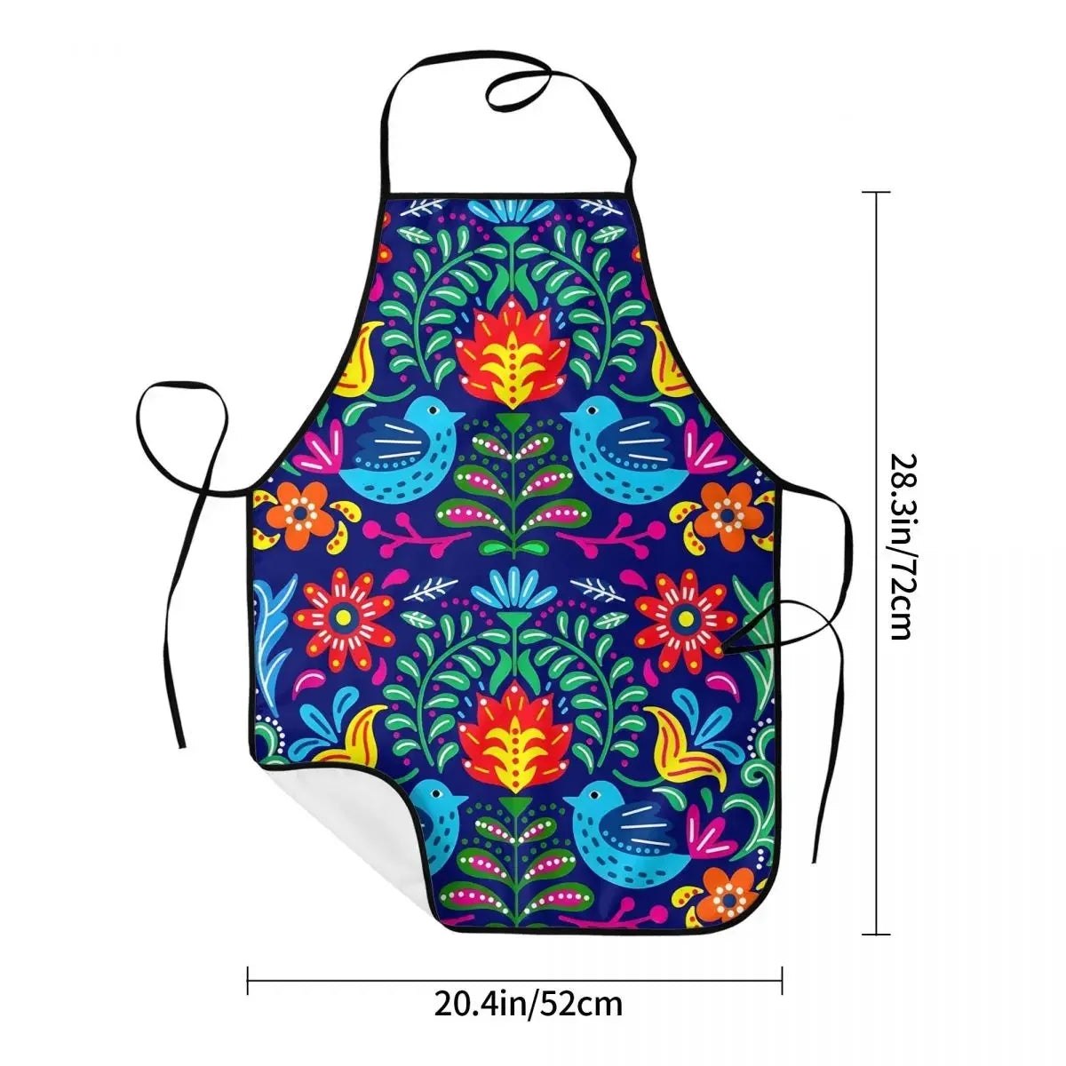 Unisex Beautiful Mexican Floral Art Apron Kitchen Chef Cooking Baking Bib Women Men Mexico Tablier Cuisine for Painting