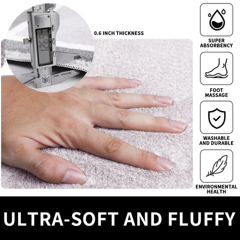 Microfiber Non-Slip Bath Mats for Bathroom Extra Soft Absorbent Bathroom Mats Rugs Machine Washable Quick Dry Floor Mats