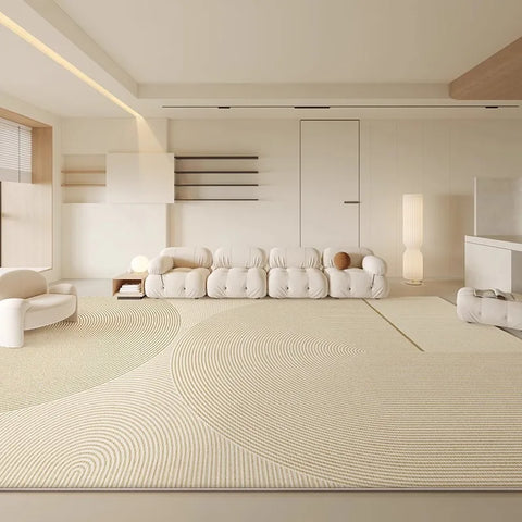 Large Area Carpets for Living Room Fluffy Soft Lounge Floor Mat Thick Anti-slip Study Rug Cream Style Bedroom Plush Decor Carpet