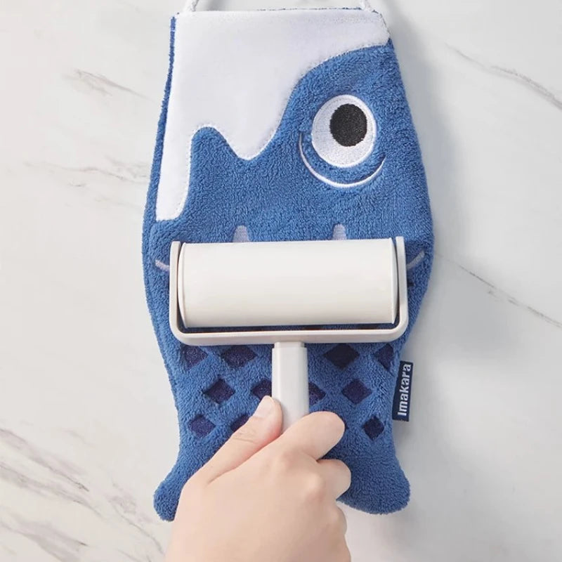 Cute Cartoon Koi Form Hanging Hand Towel Household Bathroom Children's Super Absorbent Handkerchief Square Kitchen Hand Towel