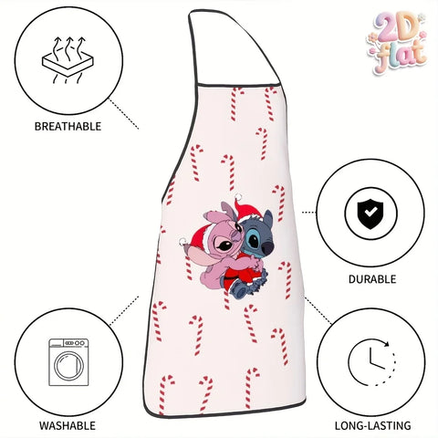 1 Piece Disney Apron, Stitch Movie Comic Theme Pattern Apron, Perfect for Crafting, Baking, Painting, Kitchen and Household Cleaning, Kitchen Supplies