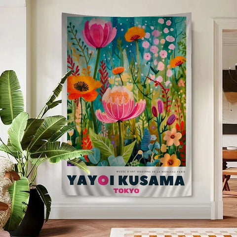 Abstract Yayoi Kusama Anime Tapestry Hanging Tarot Hippie Wall Rugs Dorm Home Decor