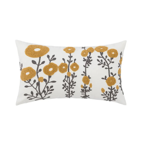 наволочки новог Cushion Cover Daisy Yellow Floral Geometric 45x45/30x50cm Blue Embroidery Soft Cozy Pillow Cover for Living Room