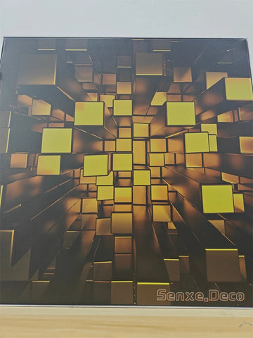 2025 3D 03 Golden Geometric Patterns For Luxurious Stretch Ceiling Decoration натяжной потолок