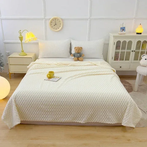 Winter Plaid Blankets for Beds Luxury Warm Sofa Blnket Fluffy Blankets Queen King Size Bedding Imitation Fur Bed Sofa Cover