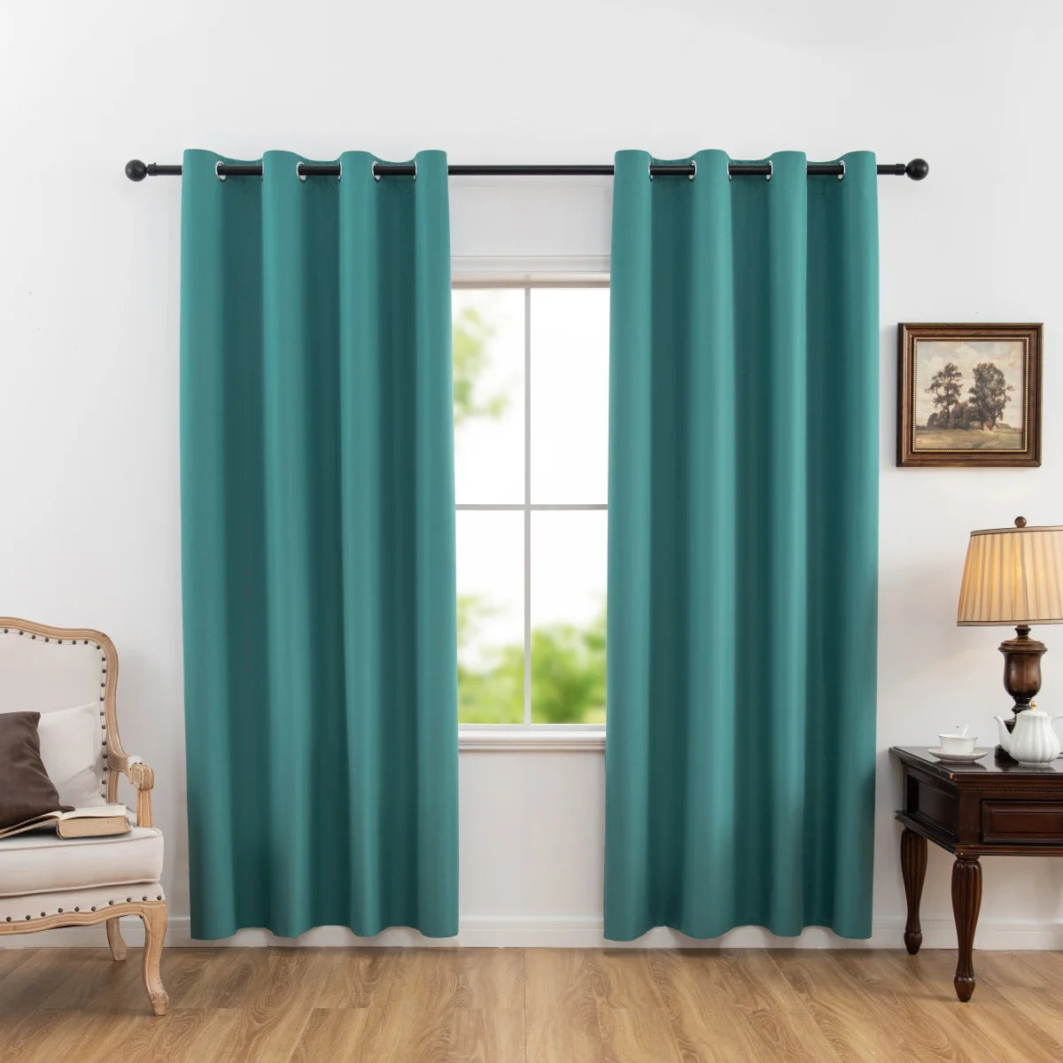 2pcs 100% Blackout Curtains, Thermal Insulated Window Drapes, Window Curtains for Bedroom Living Room, Home Decoration
