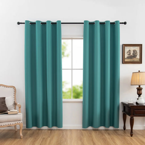 2pcs 100% Blackout Curtains, Thermal Insulated Window Drapes, Window Curtains for Bedroom Living Room, Home Decoration