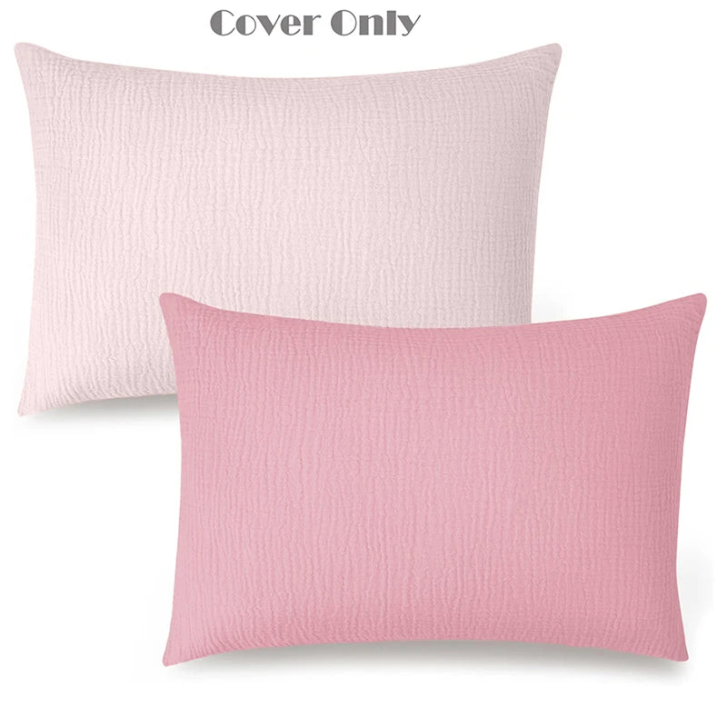 Muslin Toddler Pillowcase 100% Cotton Toddler Pillow Case Cover Soft Breathable Travel Baby Pillow Covers Envelope Closure 2PCS