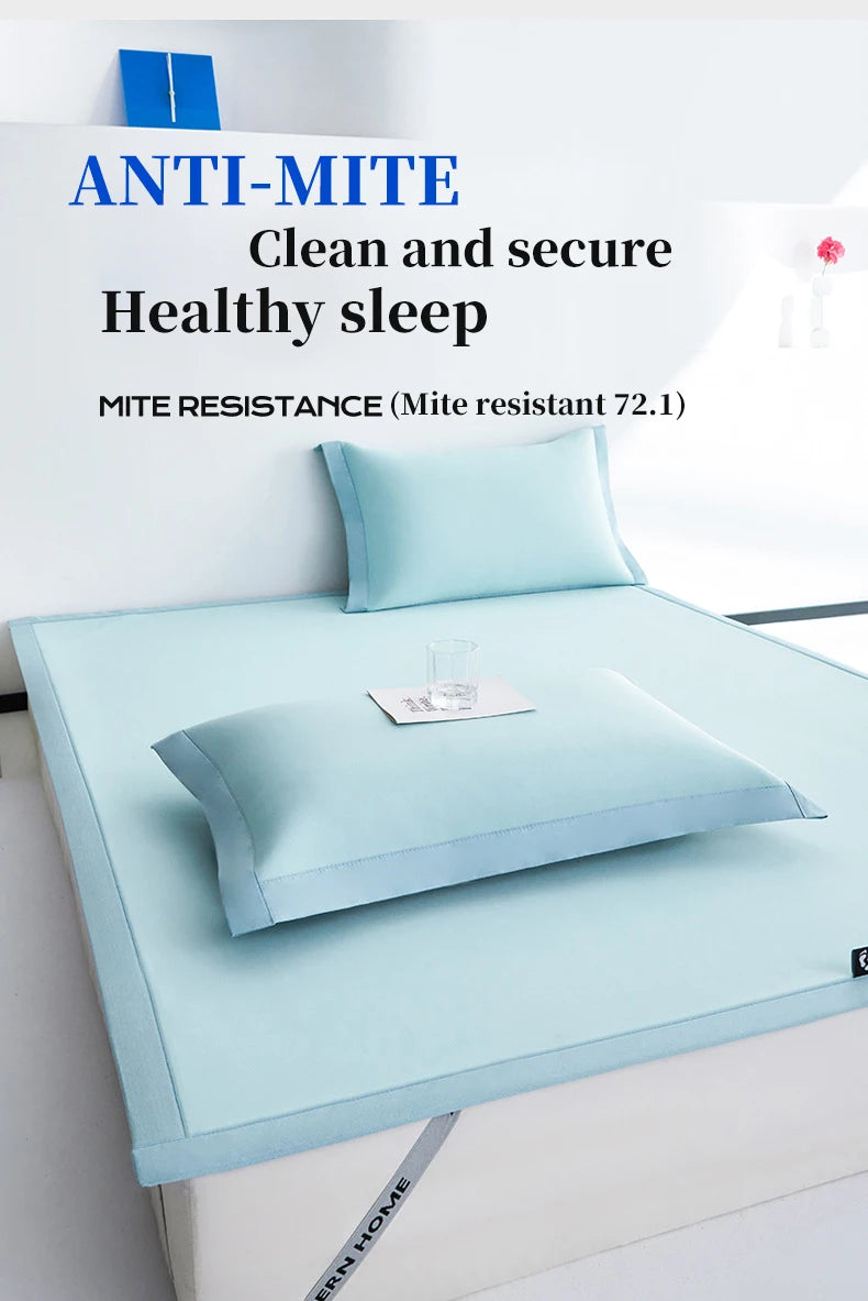 New summer ice silk cool mat bed sheet set, machine washable ice silk cold feeling bed sheet, a mat for sleeping naked in summer