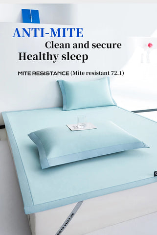 New summer ice silk cool mat bed sheet set, machine washable ice silk cold feeling bed sheet, a mat for sleeping naked in summer