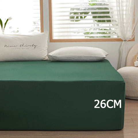 1 piece of solid color bed sheet for bedroom 100%Polyeste Elastic Band Around bedding Fitted Sheet Only (excluding pillowcases)