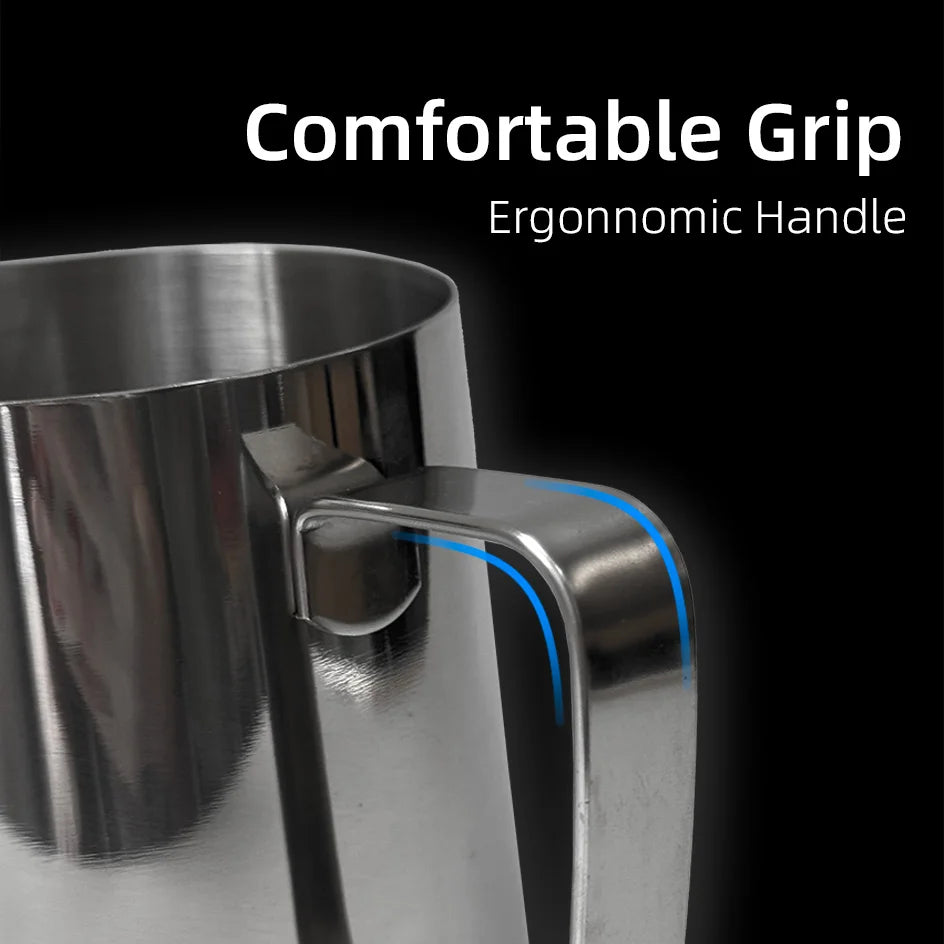 Milk Frother Jugs with Scale 350ml 600ml Stainless Steel Espresso Coffee Milk Pitcher Barista Steaming Cup Latte Art Needle