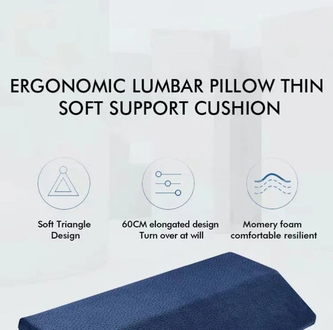 Lumbar Support Pillow, Back Support Memory Foam Pillow For Sleeping In Bed Waist Support Cushion For Lower Back Pain Relief