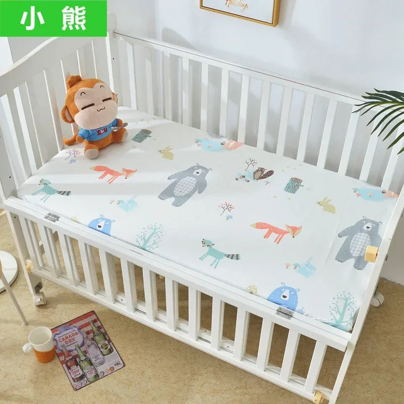 51x28inch(130x70 cm) Newborn Baby Fitted Crib Sheets Cartoon Print Bed Sheet Baby Bed Mattress Covers for Unisex Baby Boys Girls