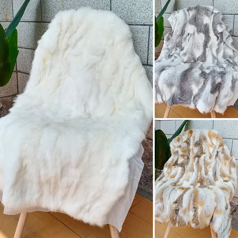 1Pcs Thicken Rabbit Fur Plush Blanket Soft Furry Comfortable Sofa Nap Rugs Bedroom Warm Blanket Home Decor 100x50cm