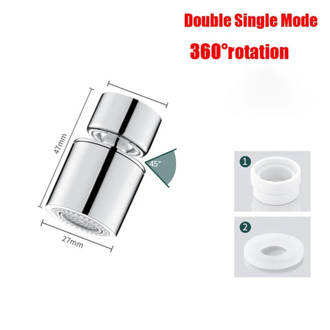 360°Universal Kitchen Faucet Anti-splash Aerator Bathroom Tap Rotatable Faucet 2 Mode Tap Nozzle Bubbler Kitchen Sink Faucet