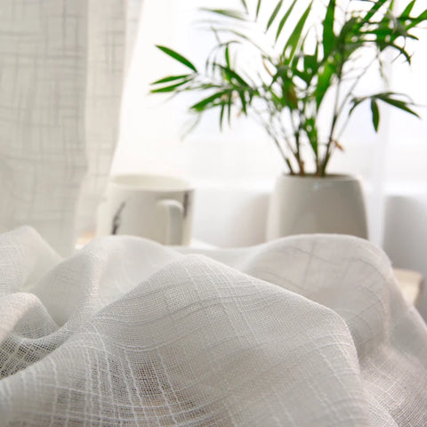 Modern White cotton linen sheer curtains for bedroom living room curtains for study curtain living room custom curtain tulle