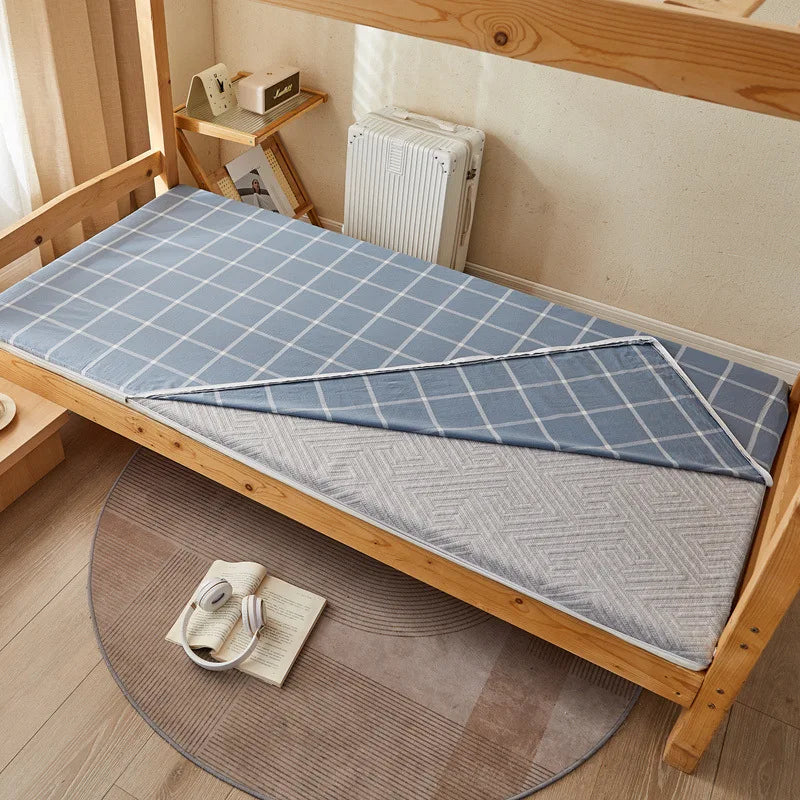 Fully Enclosed Double-sided Zipper Mattress Protective Cover Made of Cotton and Washed Cotton for Student Dormitories