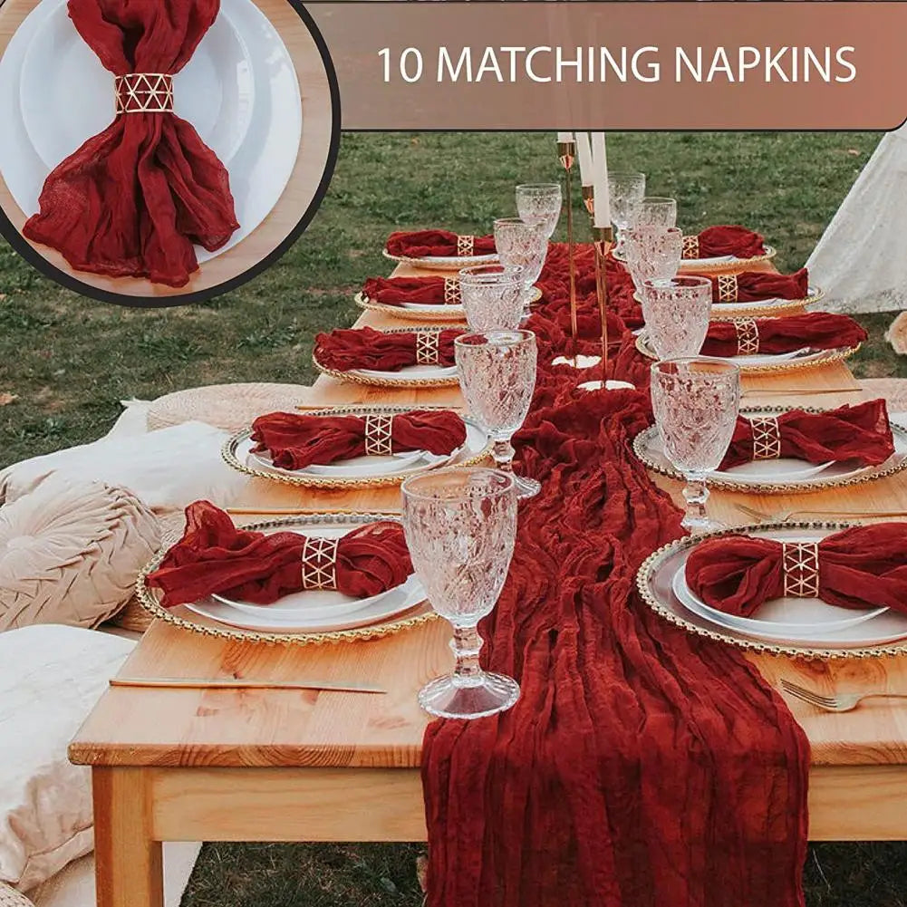 Gauze Table Runner Dinning Decoration 90*180CM Rustic Country Boho Beach Wedding Party Table Decor Christmas Table Runners