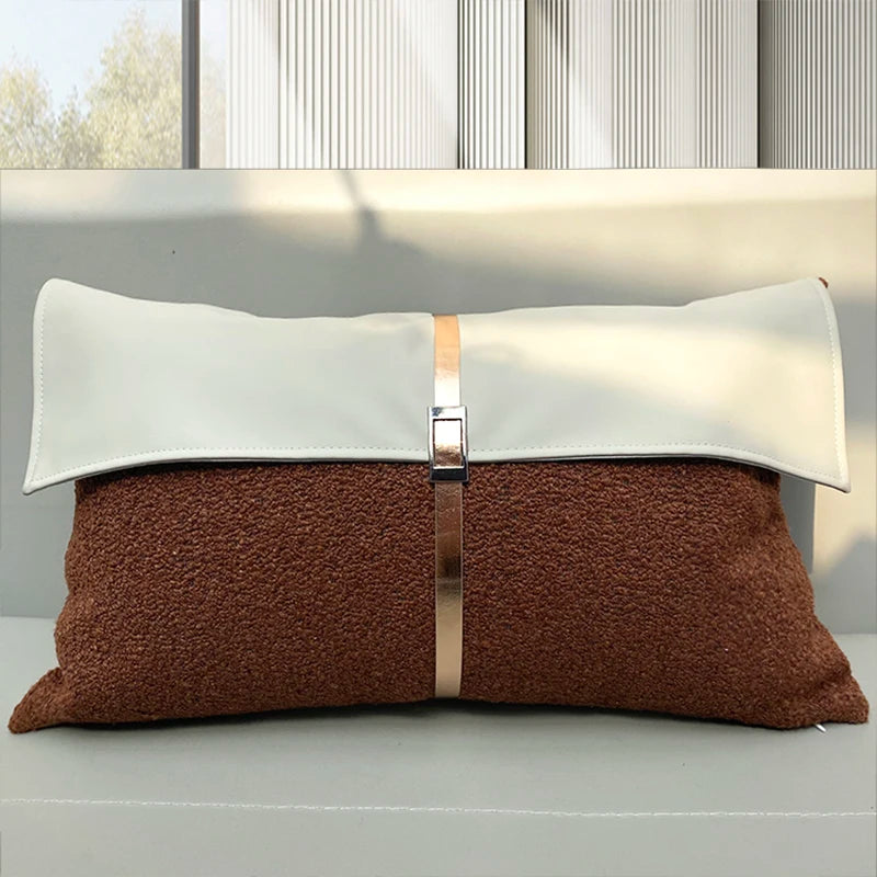 Fabric Sofa Pillows Modern mat Sample Room Hotel High-End Ele Square Waable Pure Color PP Cotton Filled
