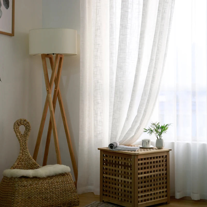 Modern White cotton linen sheer curtains for bedroom living room curtains for study curtain living room custom curtain tulle