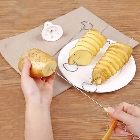 Creative Kitchen Whirlwind Potato Spiral Cutter Potato Tower Making Machine Vegetable Slicer Vegetable Tools Accessories Gadgets
