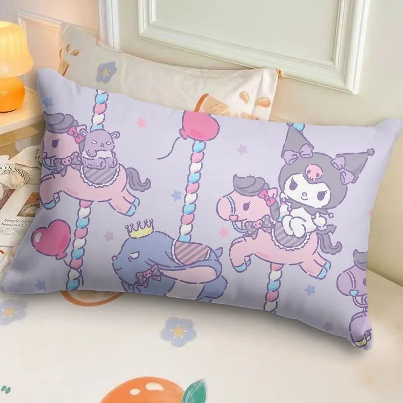 Sanrio Kuromi Pillowcase Cute Cartoon Kids Student Room Sleeping Pillowcase Sofa Cushion Cover Home Bedroom Room Decoration