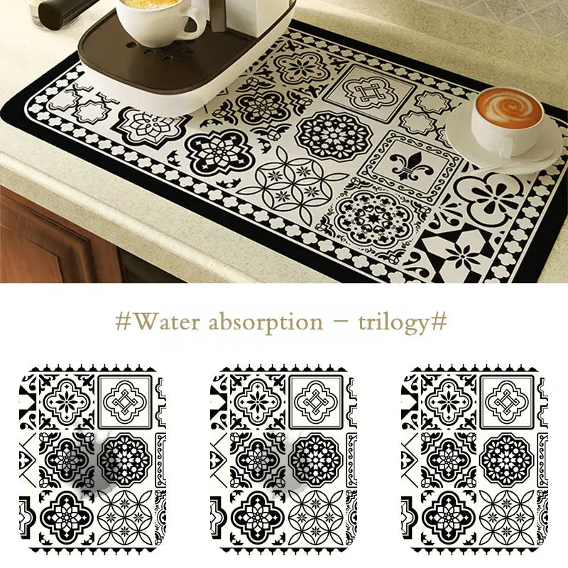 Super Absorbent Tableware Dish Drying Mat Drain Pads Table Placemat Coffee Drainer Rug Tea Cup Drink Holder Kitchen Decoration