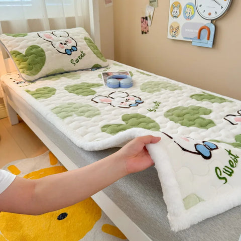 Winter Thicken Warm Mattress Toppers Fleece Bedspread Soft Folding Thin Tatami Mat Student Dormitory Bed Sheet Mattress Cover
