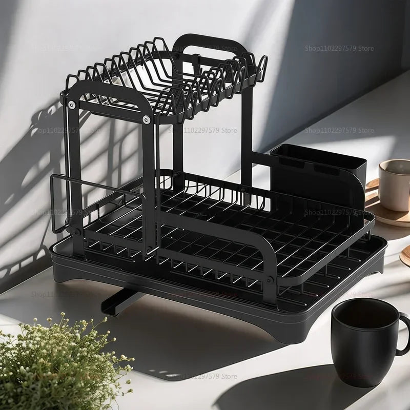 Integrated Dish Storage Rack, Kitchen Rack, Household Drain Dish Rack, Multi-function Dish Rack