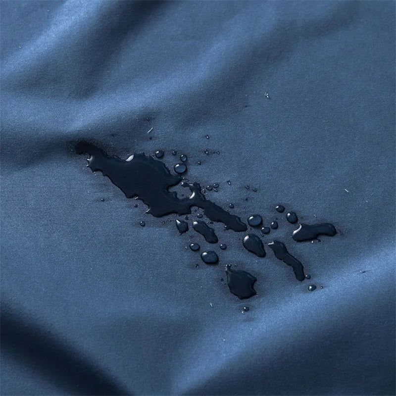 Waterproof Mattress Protector Cover Queen Size 14 inches Deep Pocket Polyester Bed Cover Solid Color Fitted Sheet (Black, Queen)