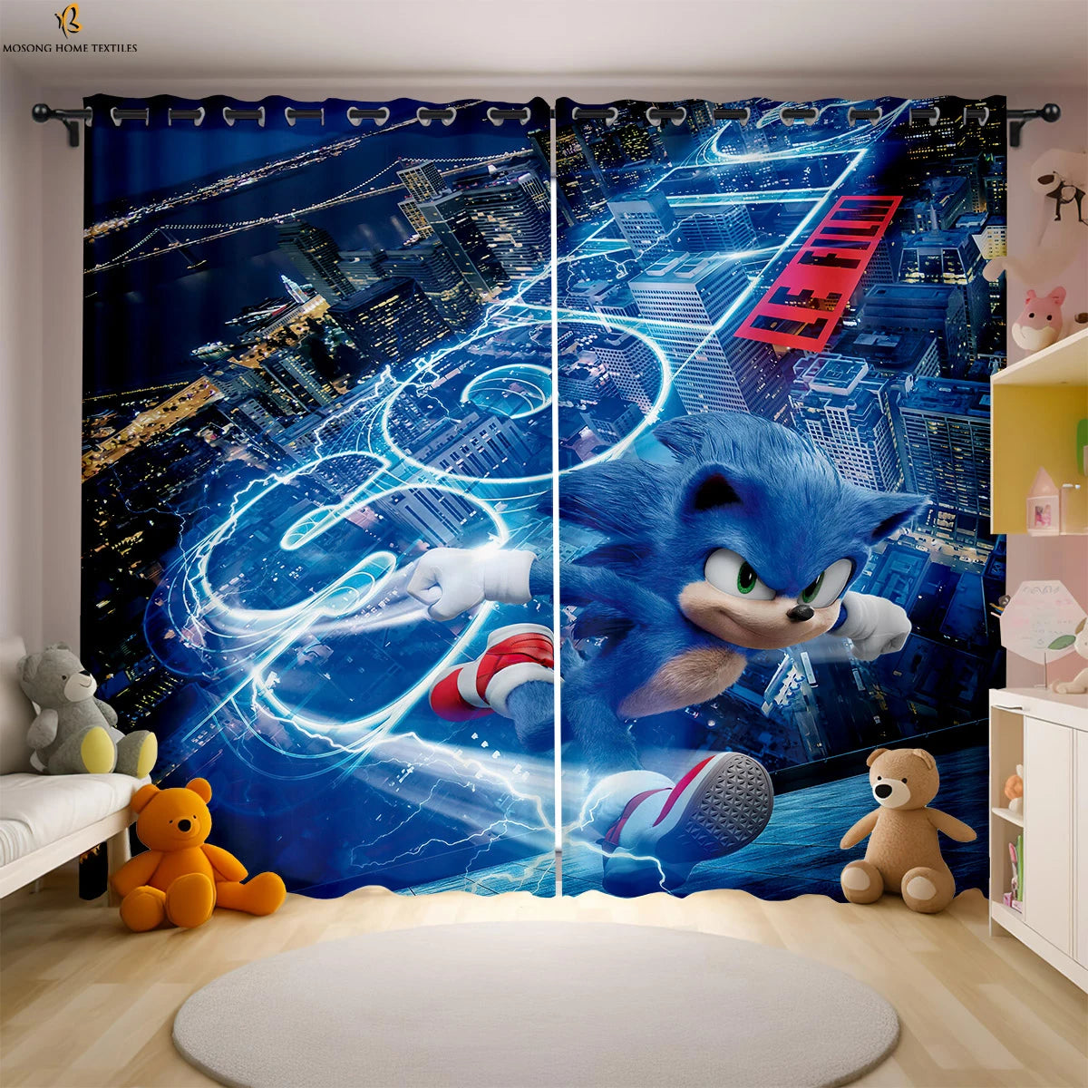 Cute Cartoon Cat Digital Printing Curtain Bedroom Living Room Kitchen Dormitory Decorative Curtain Easy To Wash And Care 2 PCS