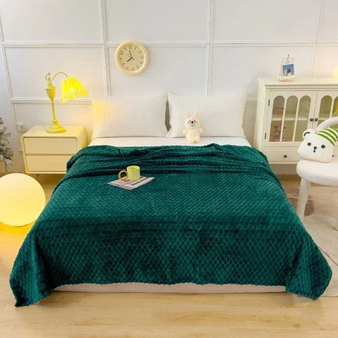 Winter Plaid Blankets for Beds Luxury Warm Sofa Blnket Fluffy Blankets Queen King Size Bedding Imitation Fur Bed Sofa Cover