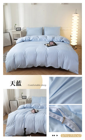2025 New Washed Cotton Solid Color Single Quilt Set Skin Friendly Breathable Quilt Cover 180X220 200X230