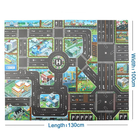 100x130 Kids Playmat Farm Road Portable Map Baby Educational Rugs Toddler Dinosaur Waterproof Play Mat Crawling Non-Toxic Carpet