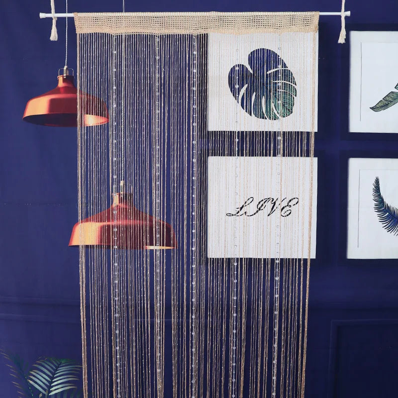 100CM X 200CM Crystal Beaded String Curtains Screen String Divider Blind for Salon Living Room Door Wall Window Tassel Curtain